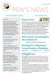 Pews News 16 January 2022